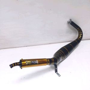 knalpot RX KING Kolong cobra belang hitam gold