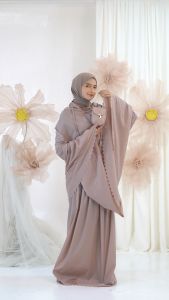 MUKENA DEWASA TRAVEL MINI 2IN1 LASERCUT PARASUT KOREA AMARA