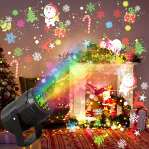 LED USB Christmas Projector Holiday Lights Xmas Projection Night Lamp Santa Claus Snowflake Spotlight for New Year Party Decor