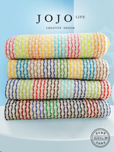 Japanese Style Striped Home Kitchen Pure Cotton Dishcloth JJOJOS L PD Rice Patterned Cleaning Cloth for Bowls And Utensils