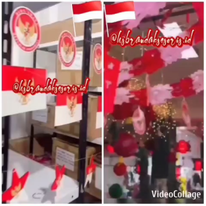 BANNER DIRGAHAYU HUT RI / GARLAND MERAH PUTIH 17 AGUSTUS / RUMBAI KEMERDEKAAN INDONESIA / DEKORASI PENTAS MERAH PUTIH / GTL9655