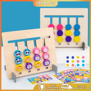 DREAMToy Mainan Edukasi Anak Papan Cocok Warna 4 Bulat Kecil Montessori Intelligence Anak Logic Game