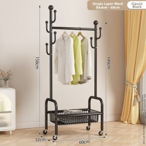 HAOMEIJIA | Portable with Wheels Small Home Clothes Rack