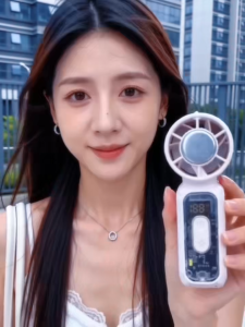 CODES [With Mirror] Mini Cooling Fan Portable Mini USB Fan Rechargeable Handheld Ice Cooling Desk Fan 3600mAh Battery For Women Outdoor Travel Camping
