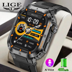 LIGE Smart Watch Men New Outdoor Military Bluetooth Call Smartwatch GPS Sport Waterproof Ftiness tracker Watch + Box