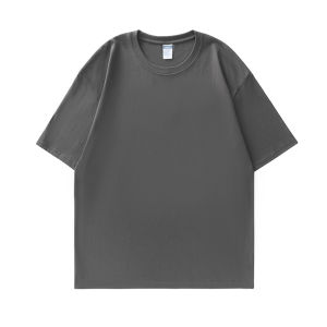 Heavy Weight Pure Color Opaque 250G Pure Cotton round Neck Short Sleeve T-shirt Thick Pure White Bottoming Shirt T Mens and Womens T-shirt Top