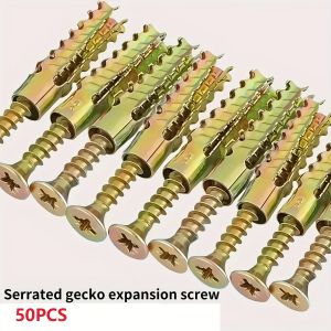 50 St Ü Ck 25 Sets Iron Sawtooth Gecko Expansion Screw Light Iron Expansion Tube Metal Expansion Tube Nail M6