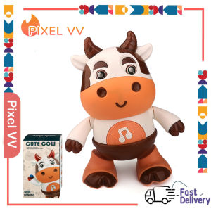Electric Dancing Cow Toy Dancing Music Robot Color Sing and Dance Cute Cattle Toy ,Animal Figures Early Educational Toys