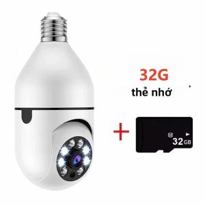 Camera IP WiFi E27 8MP Camera Giám Sát Trẻ Em Không Dây Với Tính Năng Theo Dõi AI Tầm Nhìn Ban Đêm Màu Sắc Camera An Ninh Trong Nhà Camera Giám Sát Thú Cưng