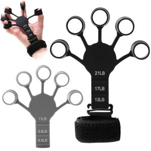 Silicone 5-Finger Grip Strengthener - Hand Rehabilitation Exerciser for Finger/Wrist Therapy & Vein Circulation Improvement