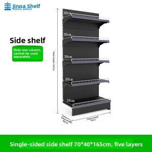 Multi-Functional Single Double-Sided Snack Display Rack Supermarket Grocery Store Multi-Layer Storage Shelf with Guardrail