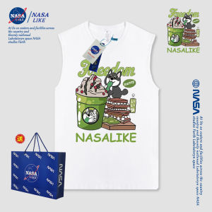NASA American Retro I-Shaped Basketball Vest Female Summer Outwear Sleeveless Sports T-shirt Trendy Waistcoat Top New Arrival