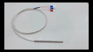 Cảm biến Nhiệt Độ PT100 không thấm nước với đầu dò 4mm và được che chắn 3 dây cáp lên đến 200 ° C