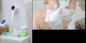 Bàn Chải Tắm Cầm Tay Bàn chải chà lưng bằng pin sạc Chống Nước Cao Cấp IPX6 + Tặng 5 Đầu 3 tốc độ