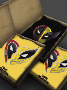 Deadpool and the Wolverine Marvel Super Heros Logo Pattern Parent-Child Clothing Childrens Clothing Boys Short-Sleeved T-shirt