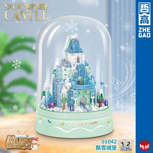 Zhegao 01042-43 Drifting Snow Crystal Music Castle Puzzle Building Block Model Toy Girl Valentines Day Gift