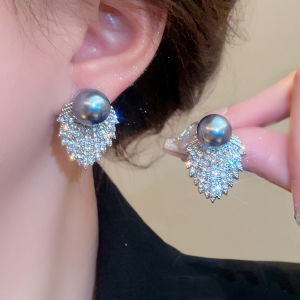 ตุ้มหูโลหะสง่างามแฟชั่นต่างหูมุกเรียบง่ายใหม่ - เครื่องประดับสตรีตุ้มหูโลหะสง่างาม