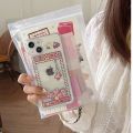 Cute Star Kirby Phone Case for iPhone 14/13 pro Max 11 Insertable Card Protective Shell Transparent Anti-Fall XR pro Card Holder Cover. 