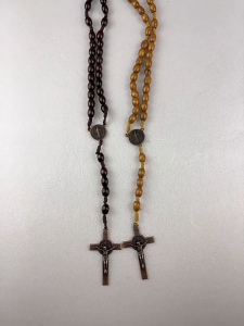 10mm Handmade Wooden Rosary Necklace St Benedict Rosary High-Quality Catholic Cross Religious Souvenirs Gifts