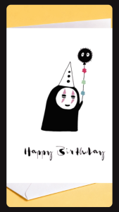 No Face Birthday Card Cute Anime Birthday Greeting Card Ghibli Inspired Gift