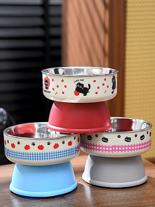 SKISOPGO ใหม่ล่าสุดชามอาหารสัตว์เลี้ยง ชามแมว มชามสแตนเลส ีขอบยางกันลื่น