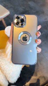 Case iPhone 14 14 PRO 14 PLUS 14 PRO MAX Premium Clear Chrome Lens Square Case Lenspro Chrome Circle