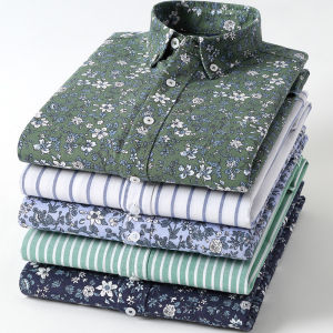 เสื้อเชิ้ตผู้ชายคอเหลี่ยมแขนยาวลายสก็อตผ้าฝ้ายแท้ แฟชั่นฤดูใบไม้ผลิและฤดูใบไม้ร่วง ทรงหลวม สวมใส่สบาย ผ้าฝ้ายแท้