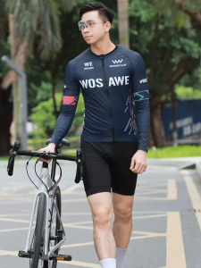 WOSAWE ผู้ชายขี่จักรยานกางเกงสั้นกันกระแทก 4D เบาะกางเกงสั้นจักรยานสะท้อนแสงหลายกระเป๋า