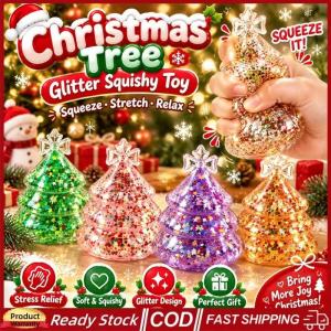 KEBIDU Christmas Tree Fun Pinch Squishy Toy Slow Rising Stress Relief Fidget Toy Anti‑Anxiety Sensory Focus Fidget Toy Christmas Gifts