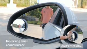 2PCS Car Motorcycle Blind Spot Mirrors 360 Rotatable Blind Spot Mirrors For SUV Car Truck Van HD Glass Wing Side Rear View Blind Spot Mirrors