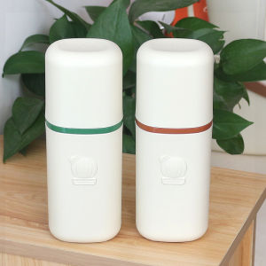 ชุดแปรงสีฟันเดินทางพร้อมกล่องเก็บของแบบพกพา แก้วชั้นวางเครื่องมือสำหรับหอพักนักเรียน แก้วชุบสบู่แปรงสีฟัน แก้วชุบสบู่