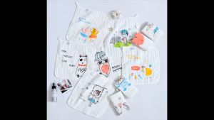 ผ้าเช็ดหน้าเด็ก เช็ดมือเด็ก ลายน่ารัก ขนาด 30x30 ซม. เนื้อผ้านุ่ม ซับน้ำได้ดี แห้งไว V91 ส่งจากไทย