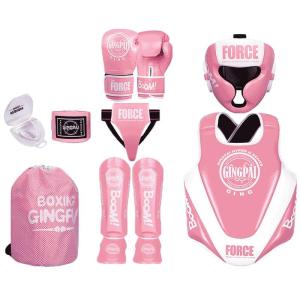 GINGPAI | Full Body Protective Gear Set Head Chest Leg Groin Boxing Gloves