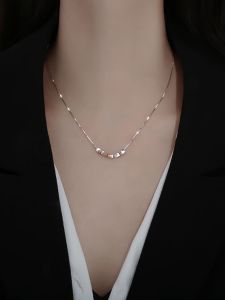 Non-Fading Lucky Charm Necklace for Women Elegant Minimalist Friend Circle Lockbone Chain Fashionable Star/Circle Design Jewelry