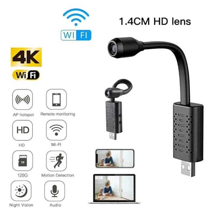 Spy Cam Mini USB Camera WebCam 3MP Wifi Smart Net IP SPY Hidden Camera  Kamera Pengintai USB V380 Pro Lazada Indonesia