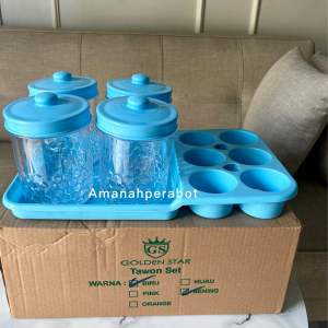 Toples Nampan Set 4+Rak Aqua Toples Lebaran Tawon Toples Kue Kering Toples Toples Permen