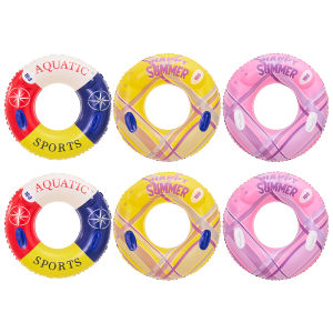 Inflatable Swim Ring Blow Up Swim Tube Leakproof with Handle Swimming Rings Floaties PVC Pool Floats for Pool Beach