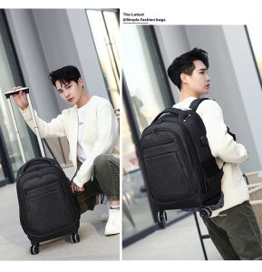 New Large Capacity Waterproof Travel Bag Double Shoulder Pull Backpack Multifunctional Lightweight Universal Wheel Luggage Suitcase
