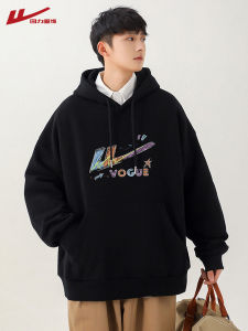 เสื้อฮู้ดทรงหลวมสบาย ๆ สำหรับผู้ชาย ฤดูใบไม้ผลิและฤดูใบไม้ร่วง 2025 ใหม่ ทรงหลวม ลำลอง เสื้อคลุมกันหนาว ผ้าฝ้ายผสมโพลีเอสเตอร์