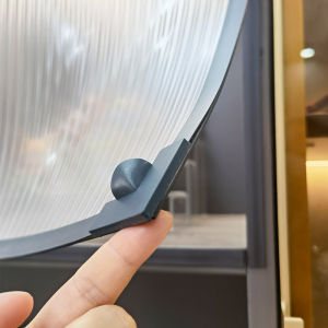Self-Adhesive Magnetic Glass Door Curtain Ultra White Long Rainbow Embossed Privacy Curtain Bookcase Cabinet Covering Curtain