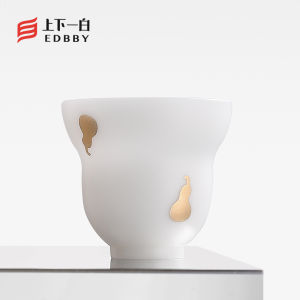 Creative Ceramic Gourd Tea Cup Gongfu Tea Drinking Cup Owner Cup Ice Jade Porcelain Chinese Style Simple Design Handmade Tea Set