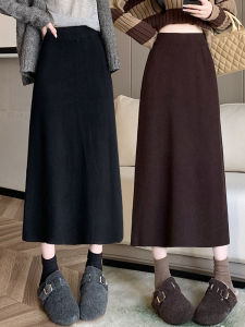 กระโปรงทรงเอเอวสูง ทรงตรง ผ้าถัก กระโปรงทรงเอ กระโปรงสั้น กระโปรงยาวปานกลาง ฤดูใบไม้ร่วง ฤดูหนาว 2025 กระโปรงทรงเอใหม่สำหรับผู้หญิง