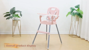 Adjustable High Folding Baby Dining Chair & Baby Wonder Safety  Baby Dining Chair - Pink/Blue/Cream