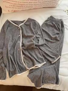 Lace Velvet Pajamas for Women Autumn Winter Thick Long Sleeved Pijama Set with High-end Feel Plus Size Home Clothes Can Be Worn Outside