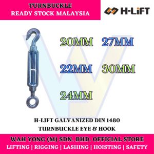 H-LIFT GALVANIZED DIN 1480 TURNBUCKLE EYE AND HOOK (20MM - 30MM)