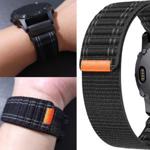 QuickFit 22mm 26mm Woven Nylon Band For Garmin Fenix E 8 7 7X 6 6X 5 5X/Enduro 3/Epix Pro Gen2/Forerunner 970 965 Strap Bracelet