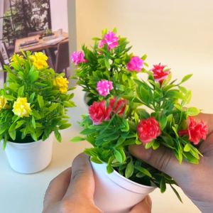 Unico PBP16 Tanaman Hias Pot Bunga Bonsai Mawar Kecil Artificial Decoration Flower Ornamen Hiasan Pajangan Dekorasi Rumah Plastik Buatan COD