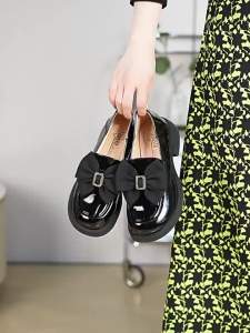 DUSTO | Thick Sole Oxford Shoes Fall Soft Bottom Black Patent