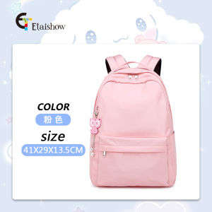 Lightweight Unicorn Backpack for Girls Primary School Students Traveling Shoulder Bag Cartoon Print Polyester Material