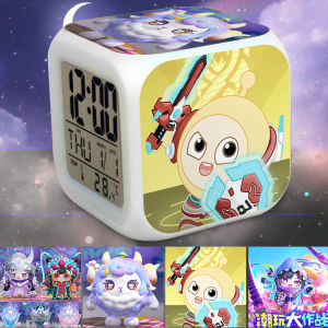 Colorful Night Light Alarm Clock for Boys And Girls Student Dormitory Quiet Bedroom Tabletop Clock Modern Simple Style Plastic